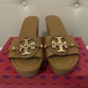 Tory Burch Women's Blue Patti 3 Wedge Sandals